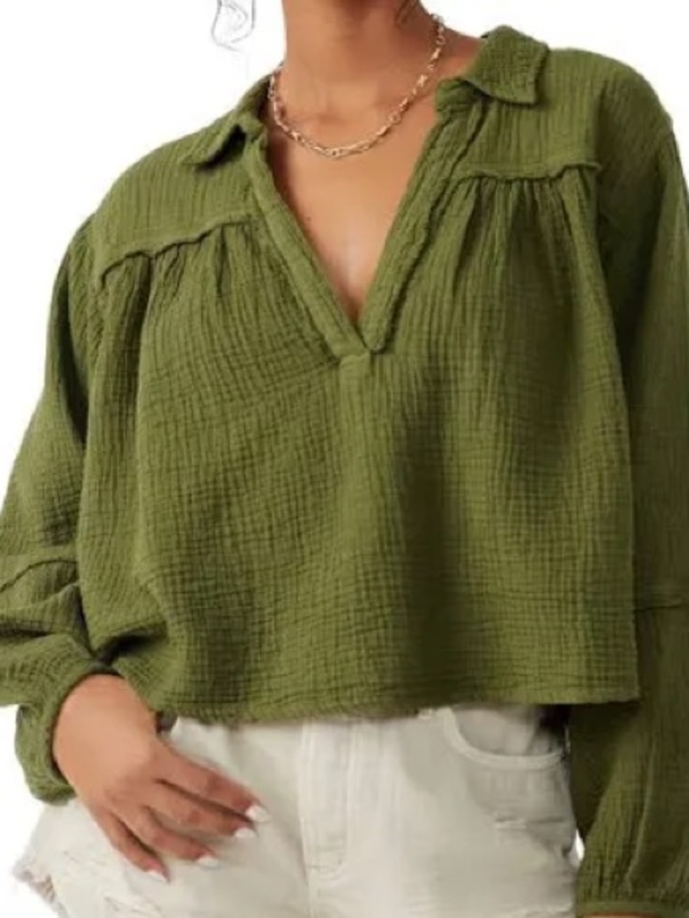 Free People Yucca Double Cloth Top